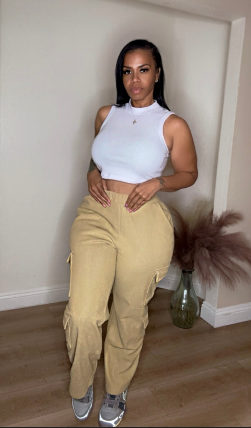 Khaki Corduroy “FLEX” Pants