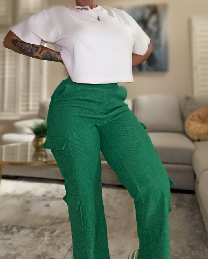 Green Corduroy FLEX pants