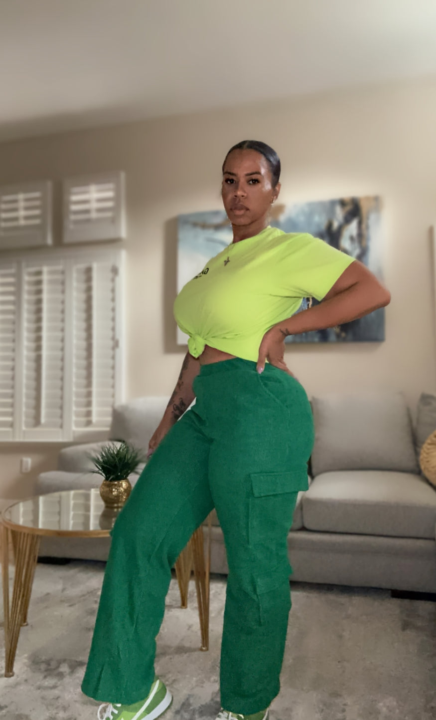 Green Corduroy FLEX pants