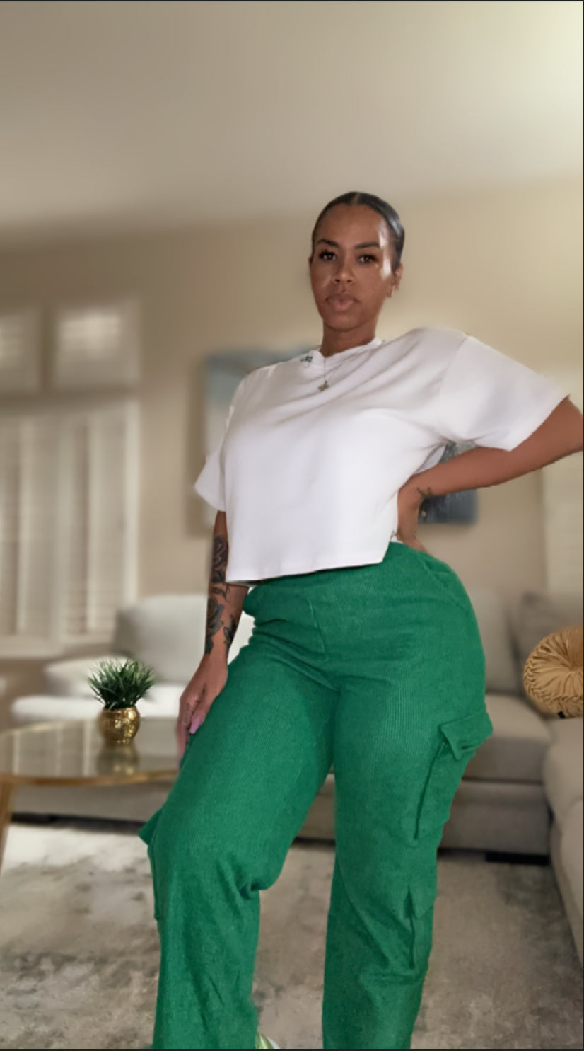 Green Corduroy FLEX pants