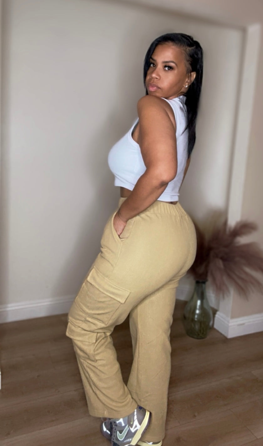 Khaki Corduroy “FLEX” Pants