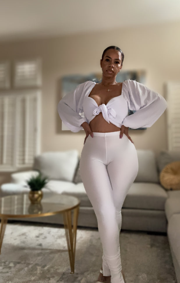 White “High Maintenance” Leggings
