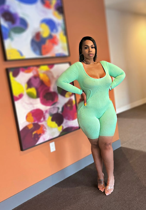 “Mint Conditions” Knit Romper