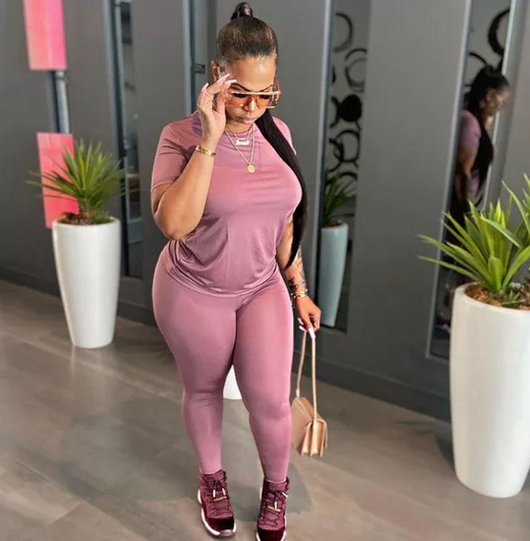 “Pretty Basic” Marsala Legging Set