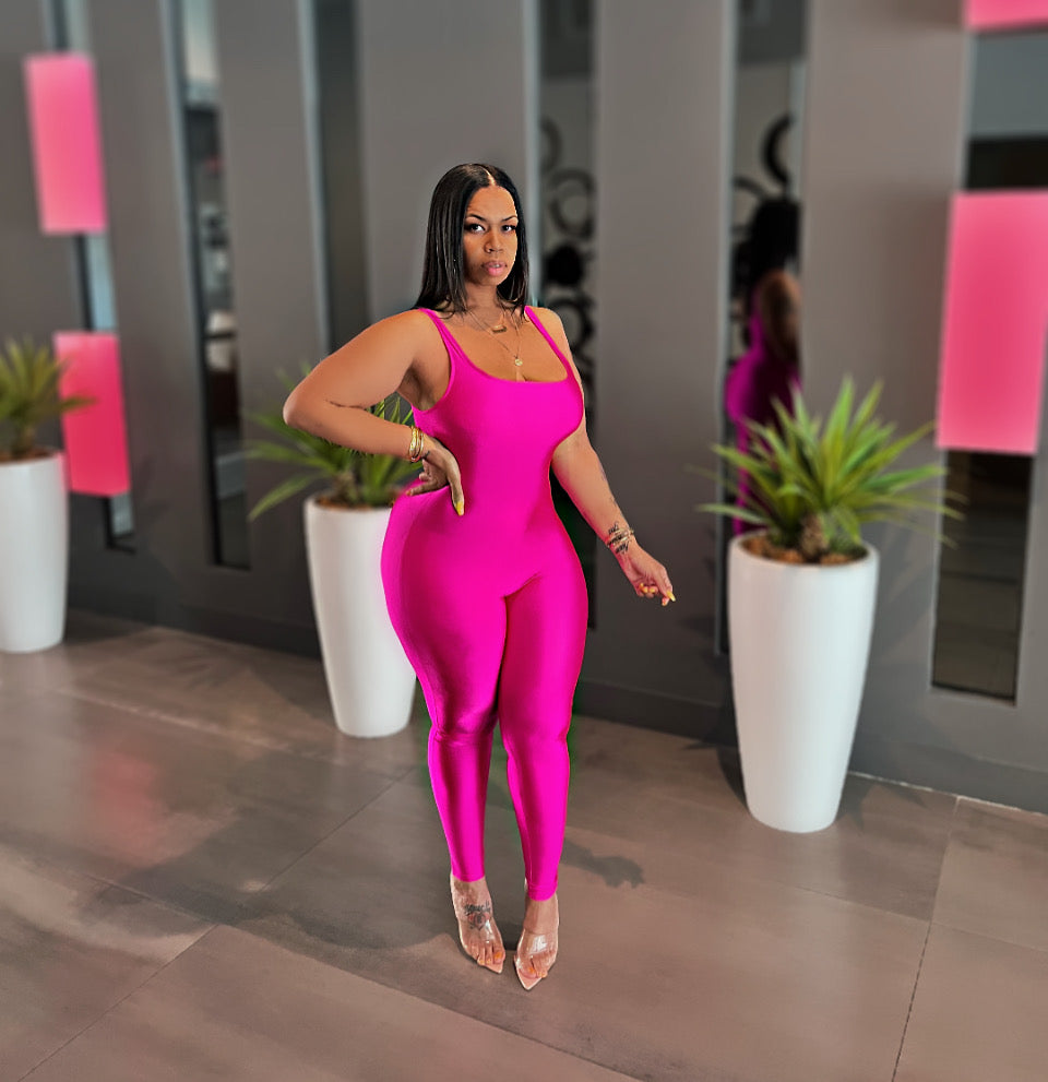 Fuschia “Barbie Babe” Jumpsuit