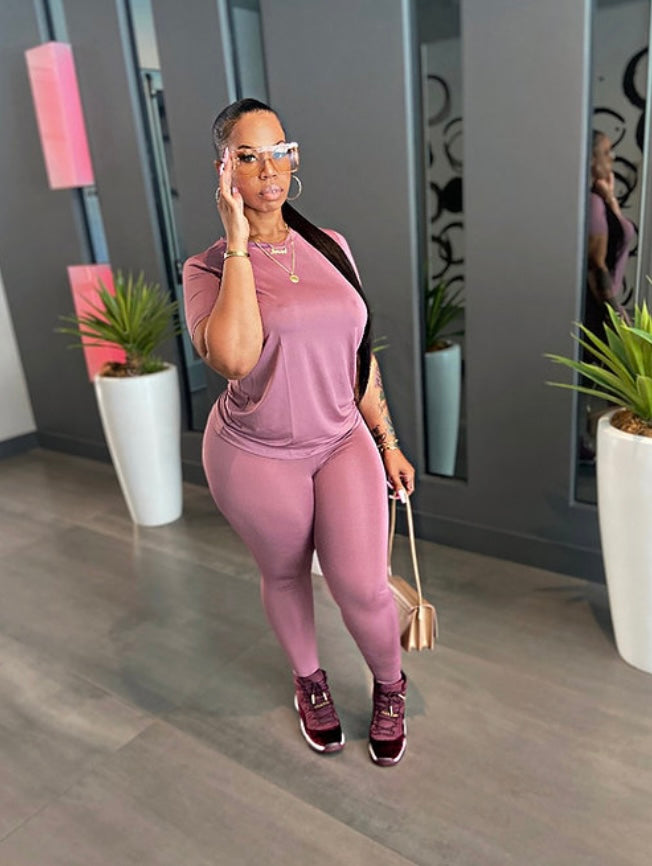 “Pretty Basic” Marsala Legging Set