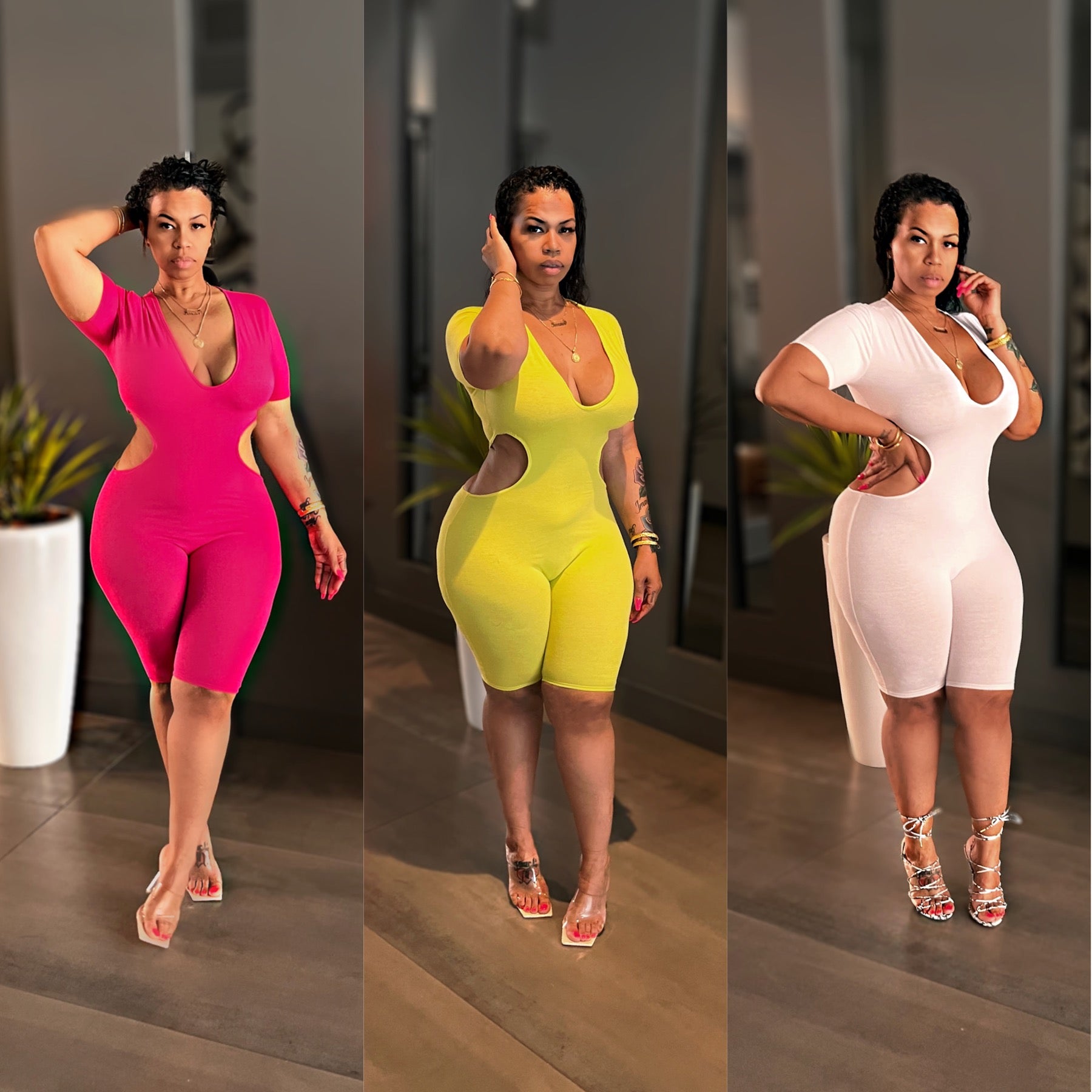 Fuchsia “Good Form” Romper